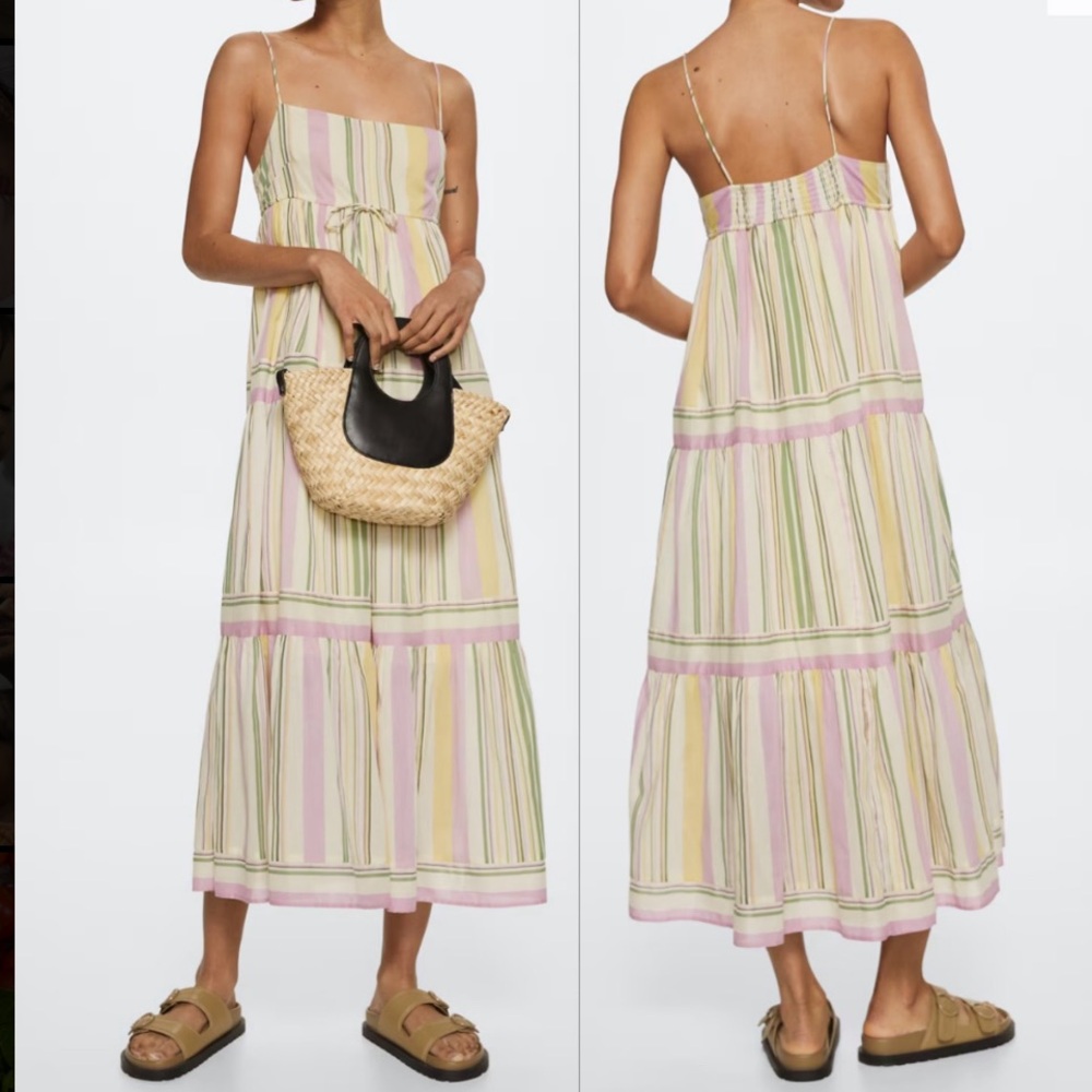 Mango Flowy Midi Dress Size 10